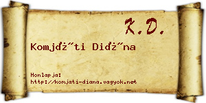 Komjáti Diána névjegykártya
